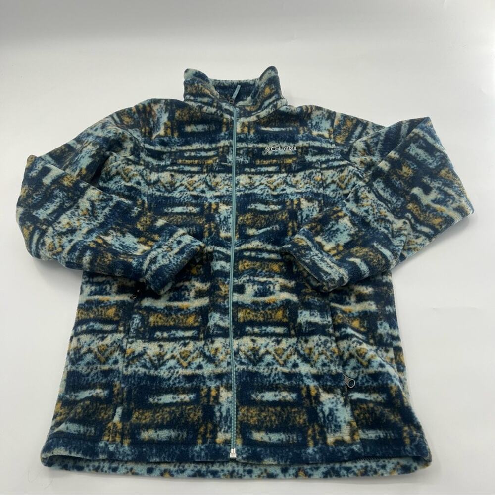 Columbia Kids Blue Fleece Zip Up Jacket Girls patterned